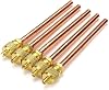 FEVERWORK 5pcs Metal One-Way Air Valve Air Conditioning Refrigeration Service Access Valve 14 Inch