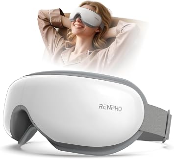 RENPHO Presents for Women Men, Eye Massager with Heat, Massage Eye Mask | Bluetooth Music, Heated Eye Massager for Migraine Relief, Dry Eyes, Sleeping Aid, Birthday Gifts for Women Men, White