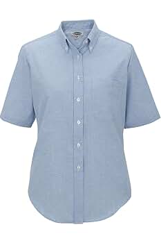 Edwards Ladies' Short Sleeve Oxford Shirt XX-Small Blue at