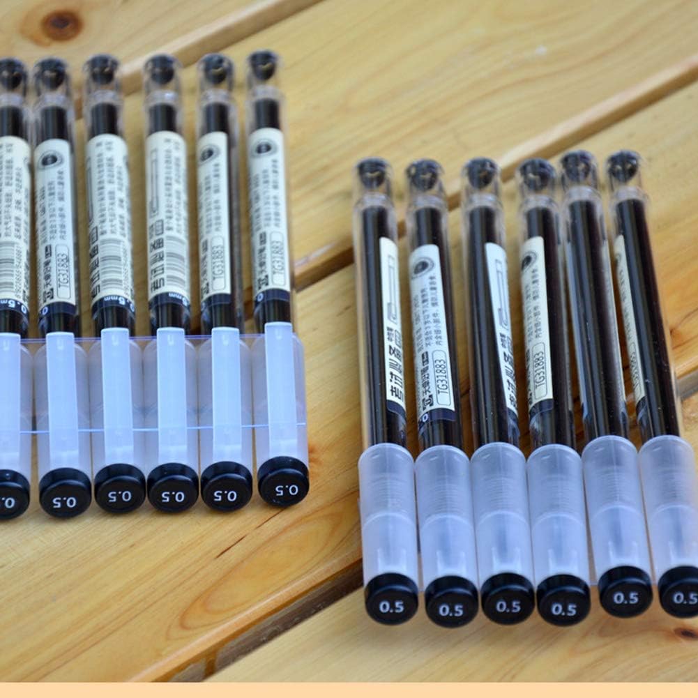 sencoo 12 pack Black Gel Ink Pen Extra Fine Point Pens Ballpoint pen 0.35mm Black Office School Stationery Students Pens image 2