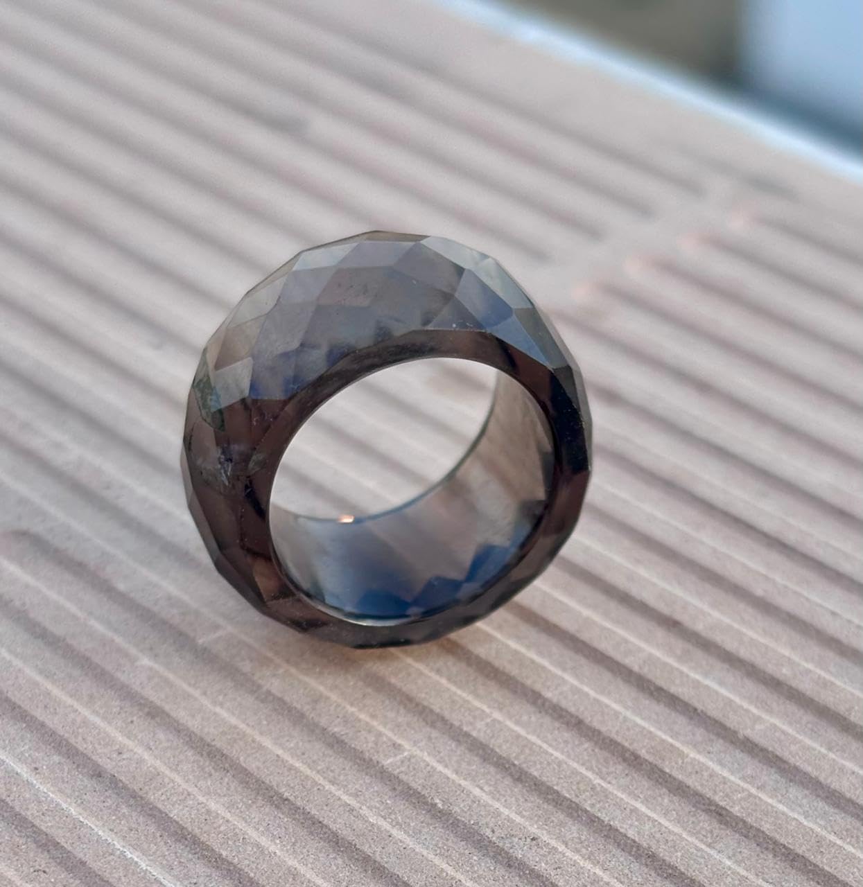 Faceted Solid Band Ring for Men & Women | Modern Geometric Design | Polished Finish | Comfortable Daily Wear | Unisex Statement Accessory