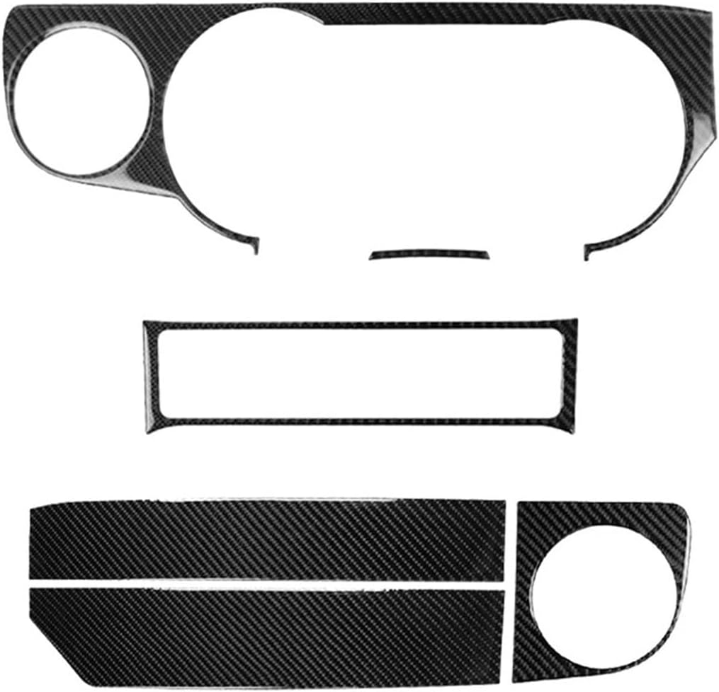 Car Dashboard Panel Cover Trim for Fords Mustang 2009-2013 Real Carbon Fiber Center Console Board Outlet Frame Sticker Strip