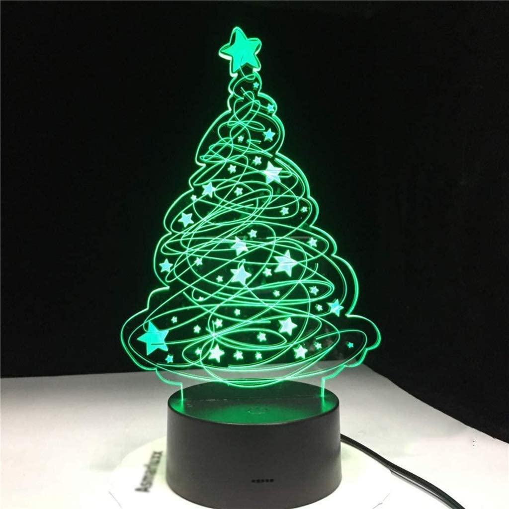 Lampka nocna LED 3D, wielokolorowy przełącznik dotykowy zasilana przez USB, dekoracyjna lampa stołowa, kreatywny prezent urodzinowy lampka nocna