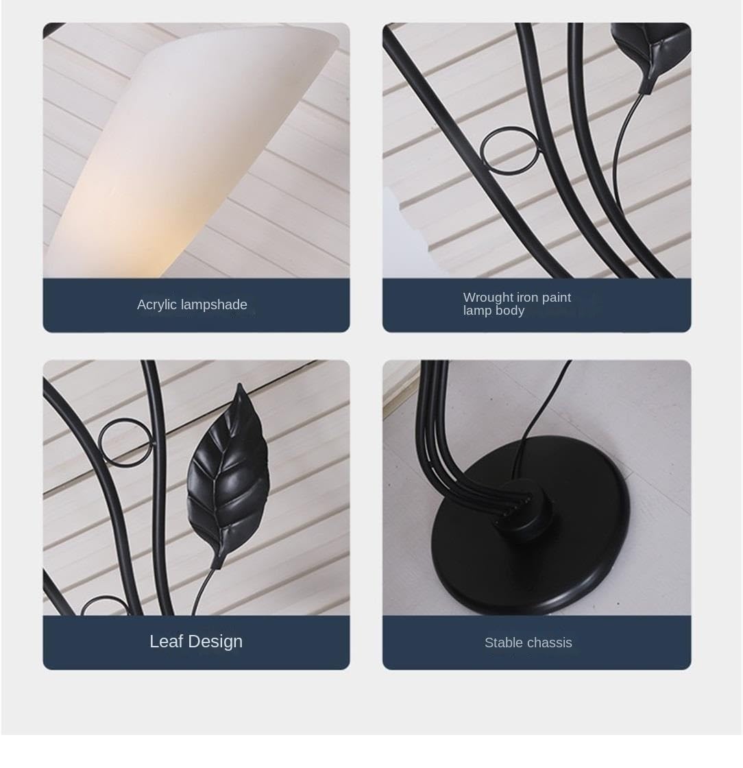 Lampa Podłogowa Lampa Stojąca Z Akrylowym Abażurem, Nowoczesna Kutego Żelaza Do Sypialni
