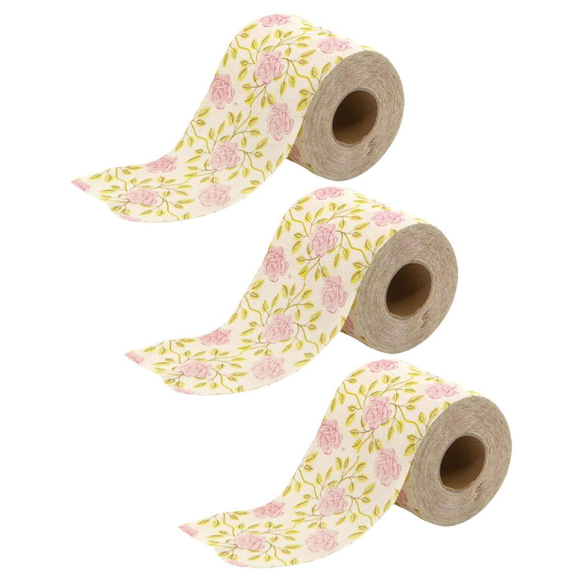 Papel higiénico decorativo de bambú SOIMISS rollo creativo delicado con estampado de rosas