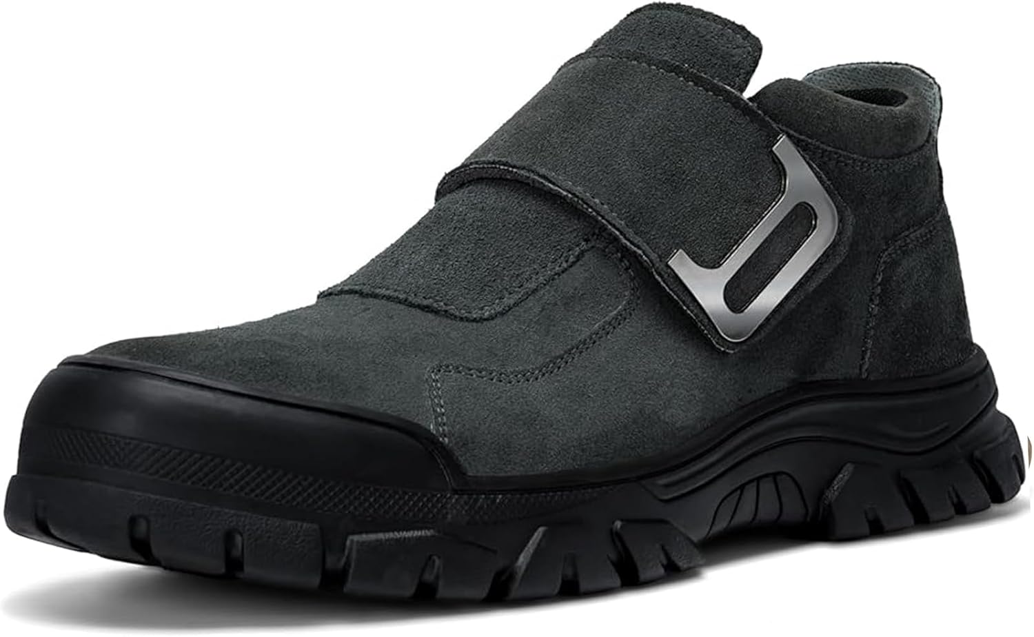 Hogent Welding Work Boots for Men Slip on Steel Toe Shoes for Men Soft Comfortable Safety Boots Mens Work Boots Indestructible Puncture Proof Construction Boots for Men Safety Toe Footwear for Welder