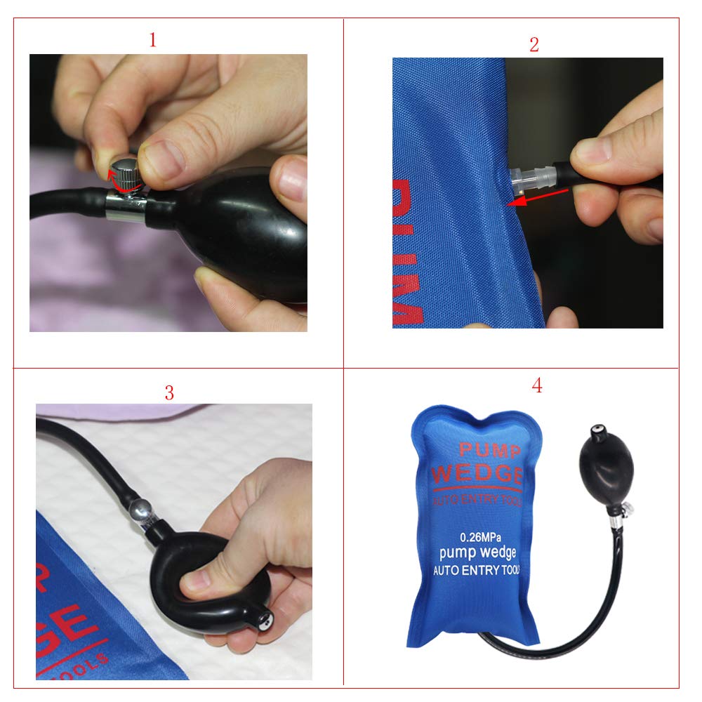 Wanyi 6 Pezzi Pompa ad Aria per Finestre Pompa a Cuneo d'aria Gonfiabile Cuscino Air Pump Wedge per Montaggio di Finestre Porte Mobili Sportelli Auto Uso Domestico (S)