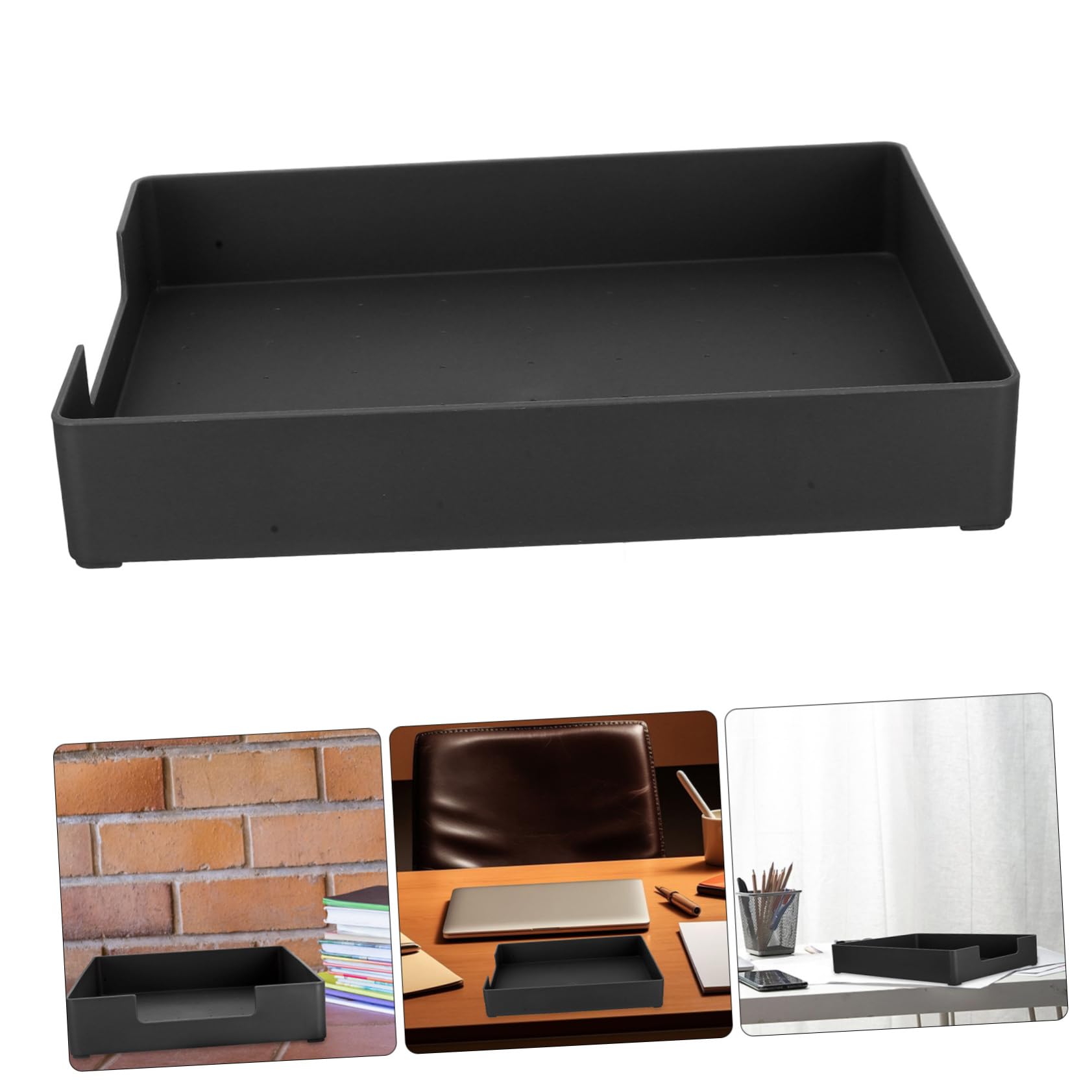Caja Organizadora para Almacenar Documentos y Archivos Separadores de Escritorio de Abs Negra A4 Diseño Moderno y Funcional para Oficina y Hogar