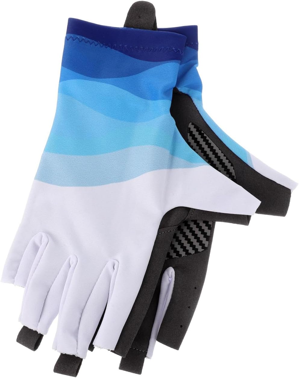 UV Protection Fishing Gloves Half-Finger Outdoor Anti-Slip Mitts Breathable Cycling Gloves for Men Women Summer Fishing M Size Ocean Blue
