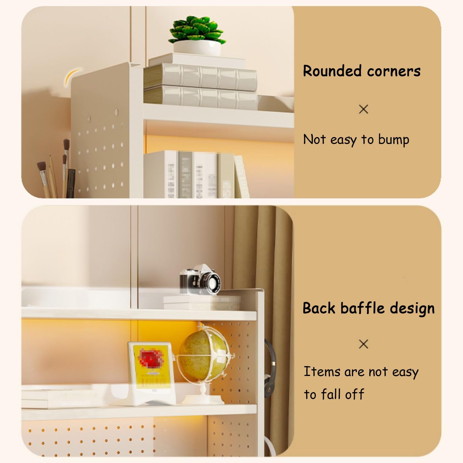 Libreria Da Scrivania Regolabile, Scaffale Per Computer A 3 Livelli Con Ripiano Rialzato, Scaffale Organizer Da Scrivania, Con Set Di Accessori Fai Da Te, Scaffale Espositivo In Acciaio, Per Ufficio,