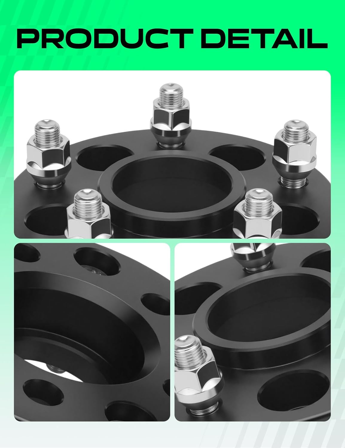 YHTAUTO 5x4.5 to 5x5 Hub Centric Wheel Adapters 1.25 inch Fits Jeep JK XK WJ WK Wheels on YJ TJ XJ KK KJ SJ ZJ, Wrangler, Liberty, Grand Cherokee, Cherokee, Tire Adapter w/ 1/2"-20 Studs, 71.5mm Bore