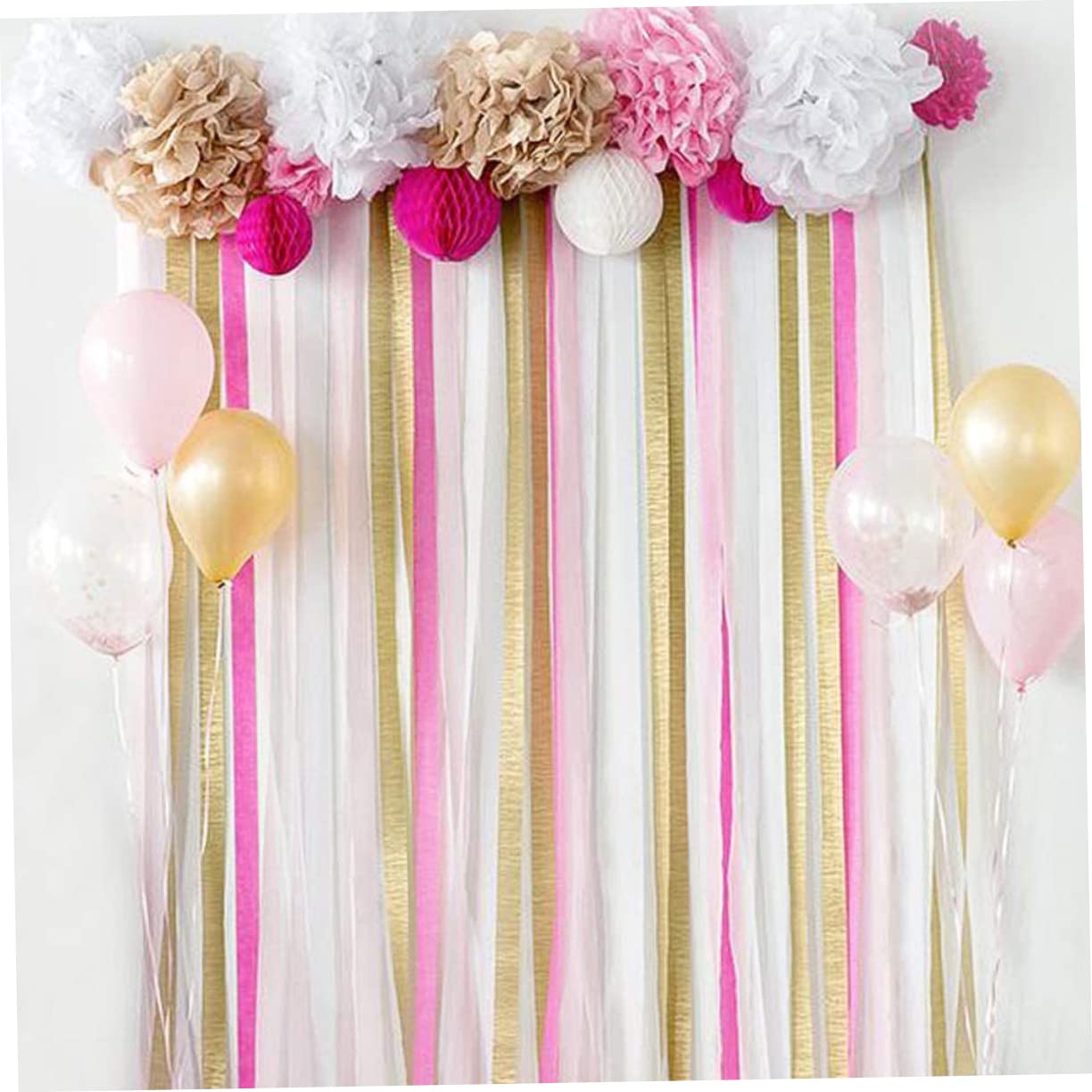 ABOOFAN 3 Series Pzas Serpentinas De Crepé Para Cumpleaños Decoración Fiesta Boda Fácil De Usar Rosa Oscuro 12 Piezas X 3