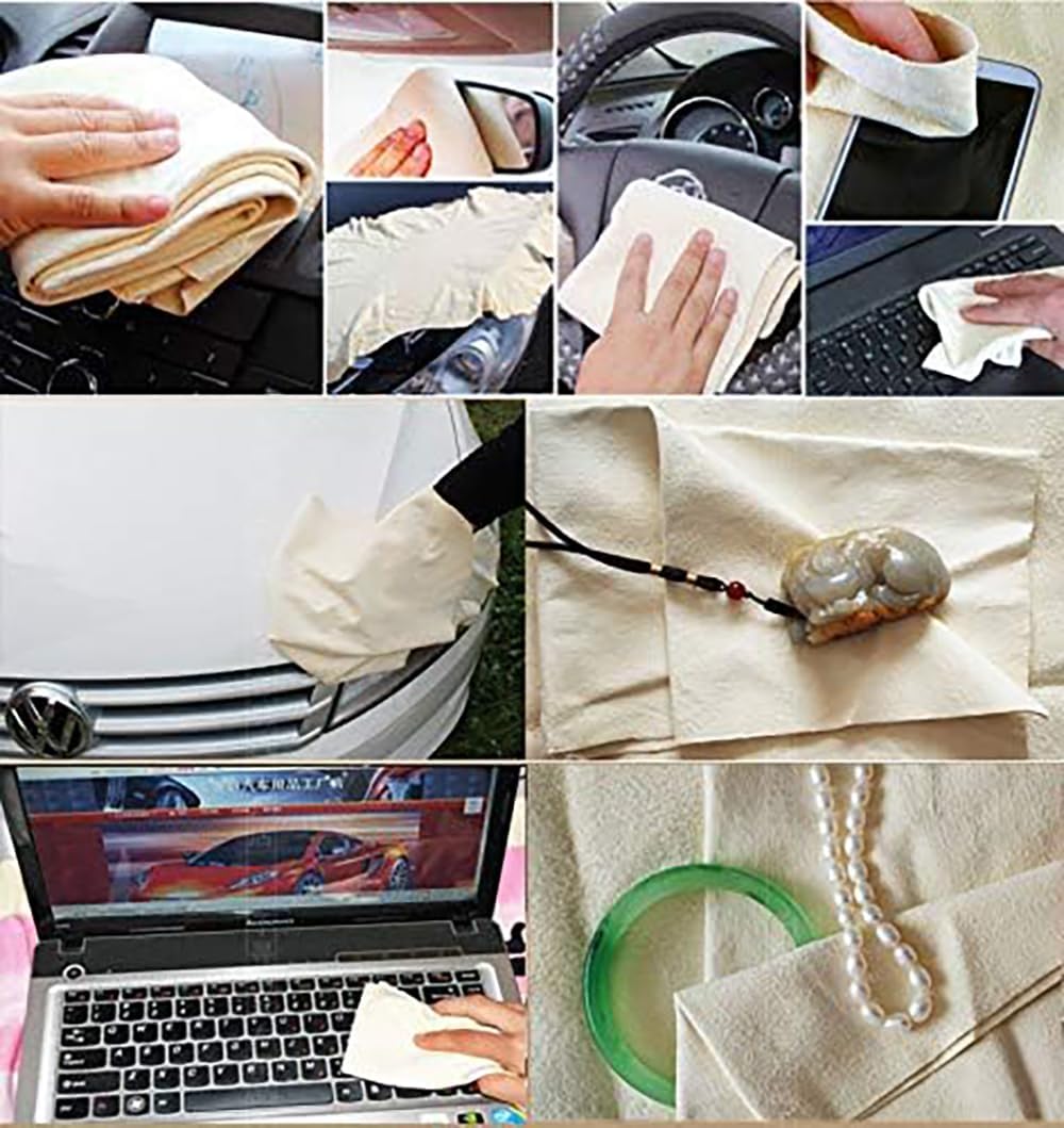 Chamois Cloth for Cars Absorbent Cleaning and Drying Shammy Towel Car Washing Cloth Cleaning Car Wipes Auto Accessory, 5.7 sq ft