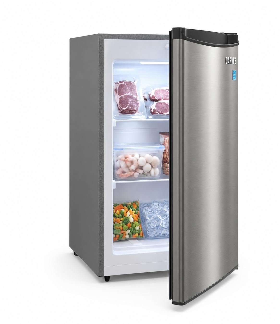 3.1 Cu. Ft. Mini Upright Freezer, Adjustable Thermostat, Reversible Door