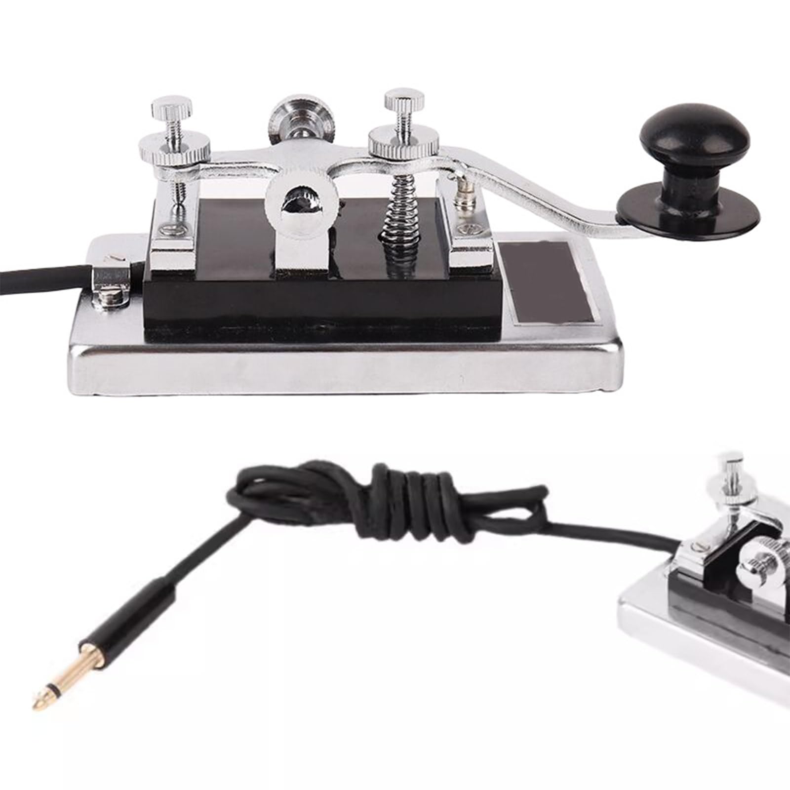 Llave de mano de acero inoxidable CW TelegraphHand para radio de onda corta para enseñanza, radio de onda corta, dispositivo de entrenamiento de llaves pesadas