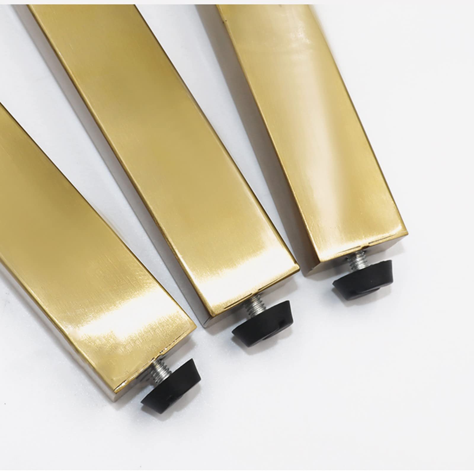 Patas ajustables de acero inoxidable para gabinete, paquete de 4 patas de metal para muebles de baño, soporte de TV y mesas, soporte dorado para cajones (altura: 20 cm)