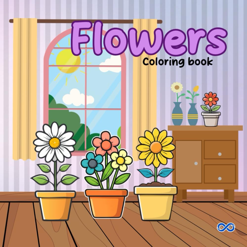 Simple Flowers Coloring Book for Kids Ages 4–8: Cute and Easy Floral Designs | Bold and Simple Flower Coloring Pages | Fun Nature Coloring Book | 8.5 x 8.5 Square Format