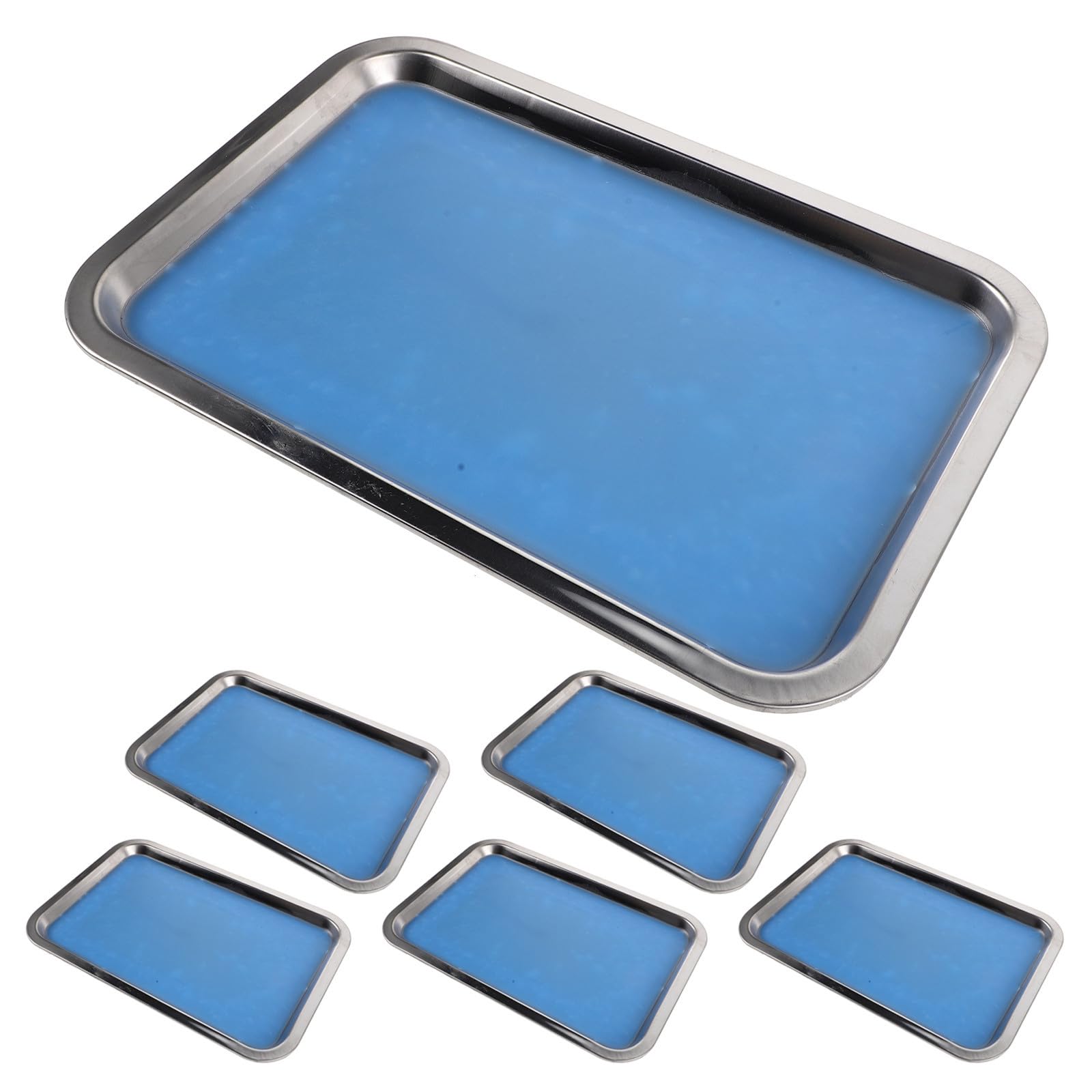 6 Piezas Bandeja de Disección A4 21x31cm de Acero Inoxidable con Cera