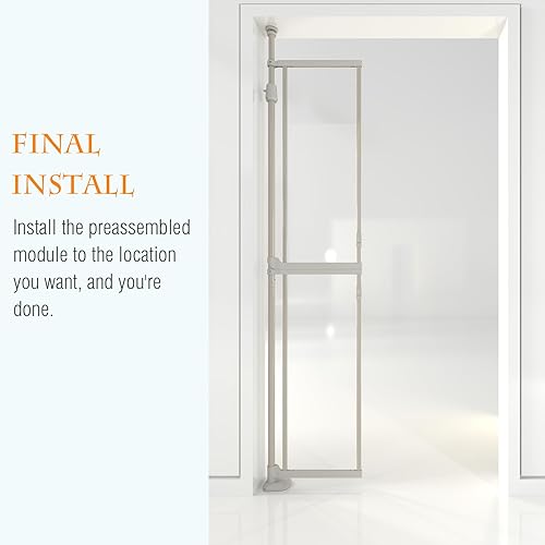 Miniatura 7 de Puerta para gatos extra alta de 74-98 pulgadas, se adapta a apertura de 33.85-42 pulgadas, diseño de montaje a presión sin perforación, puerta