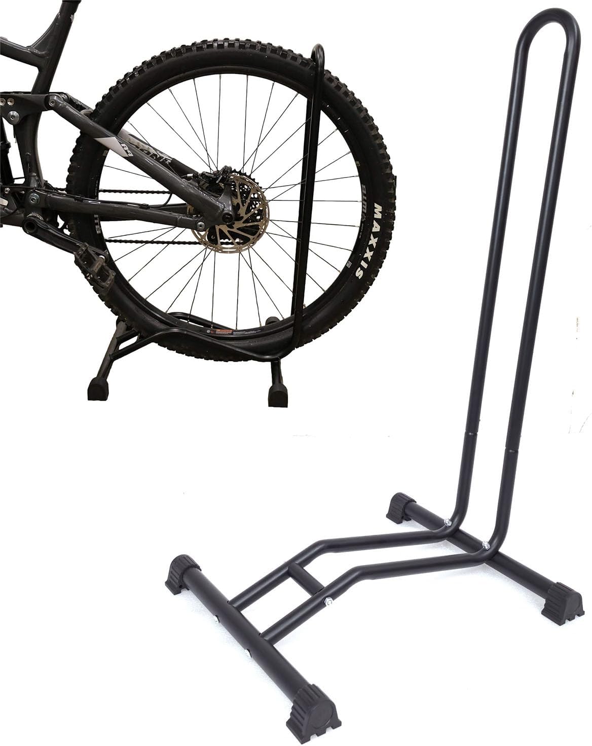 Bike Floor Stand Freestanding Upright Bicycle Parking Storage Rack Space Saver Suitable for Mountain Bike, Road Bike with Wheel Diameter Max 29 Inches