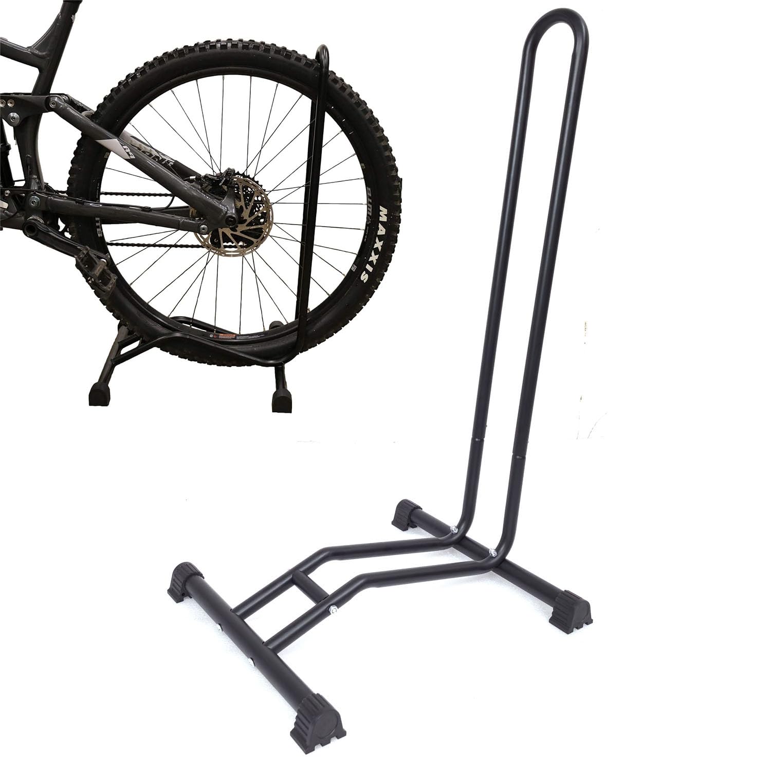 Bike Floor Stand Freestanding Upright Bicycle Parking Storage Rack Space Saver Suitable for Mountain Bike, Road Bike with Wheel Diameter Max 29 Inches