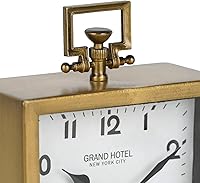 Vista 6 de NIKKY HOME Small Gold Table Clock, Silent Non-Ticking Classic Battery Operated Decorative Mantel Desk Shelf Clock for Living Room Decor