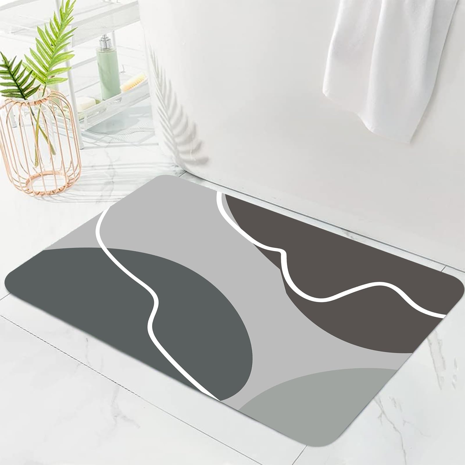 Ultra cienkie antypoślizgowe dywaniki łazienkowe z gumowym spodem maty łazienkowe pod prysznic i umywalkę chłonna mata podłogowa (61 x 122 cm) - idealne do użytku domowego i hotelowego