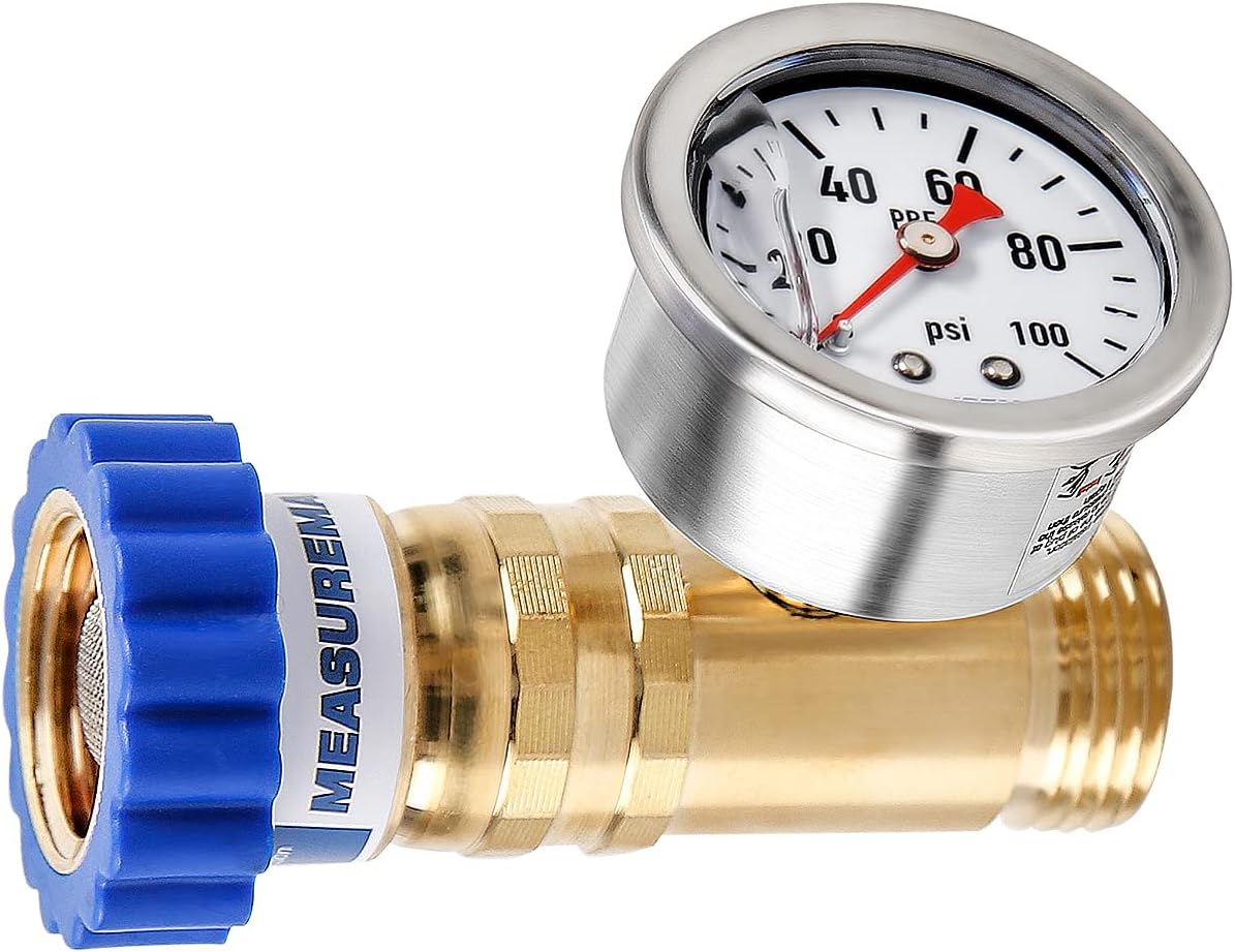 MEASUREMAN LeadFree Brass Water Pressure Regulator, Garden Hose