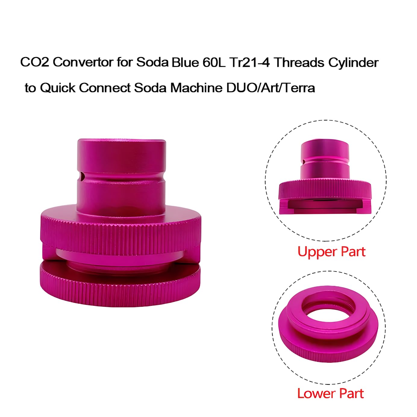 Adaptateur CO2 pour Sodastream TR21-4 vers TR21-3, compatible avec réservoir Quooker Cube, adaptateur fileté en laiton – Compatible avec bouteille de CO2 Quooker Sodapop, adaptateur de bouteille de