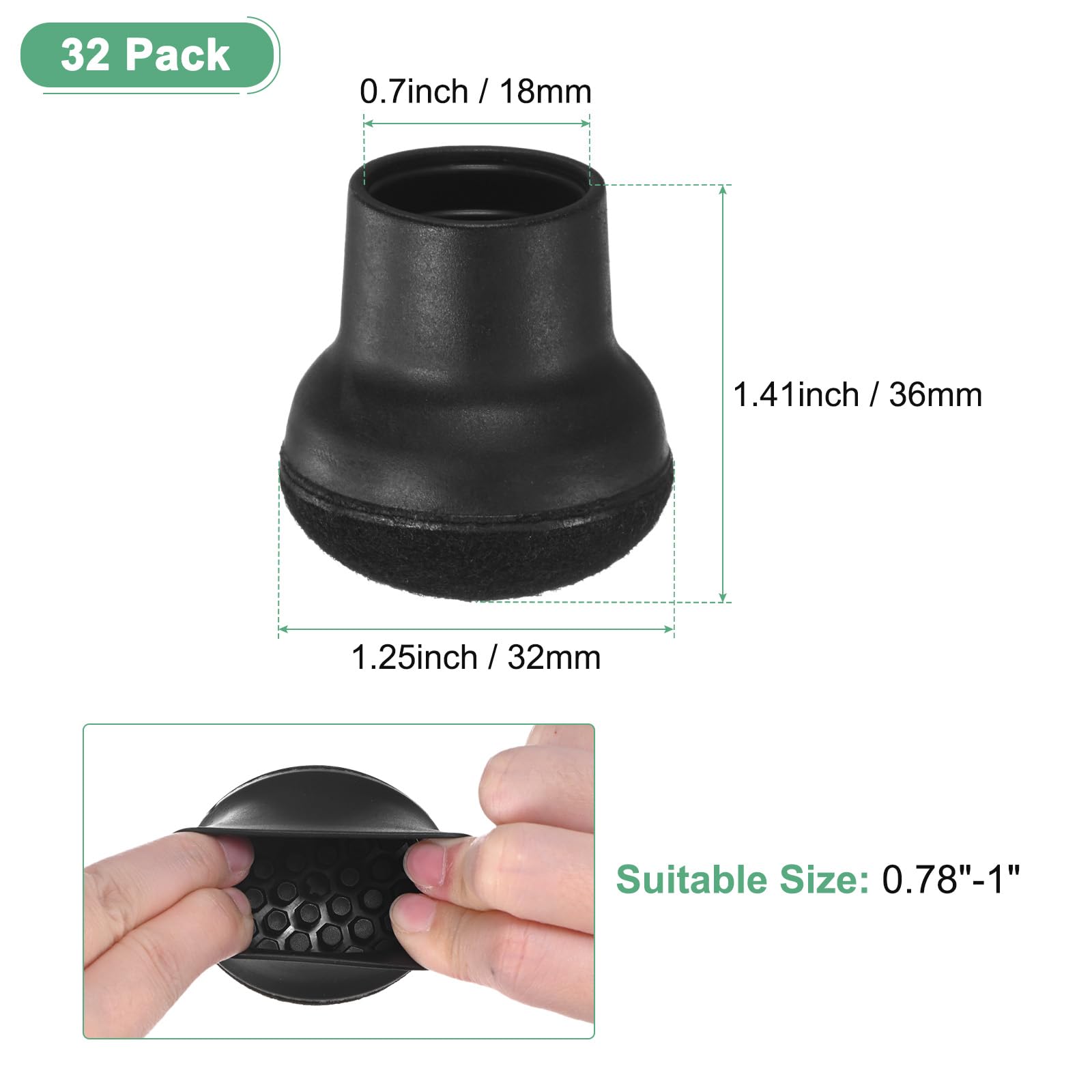 M METERXITY 32-Pack Chair Leg Floor Protectors - Image 3