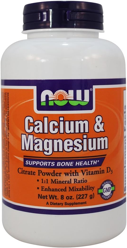 NOW Cal-Mag Citrate, 8-Ounce (Pack of 2)