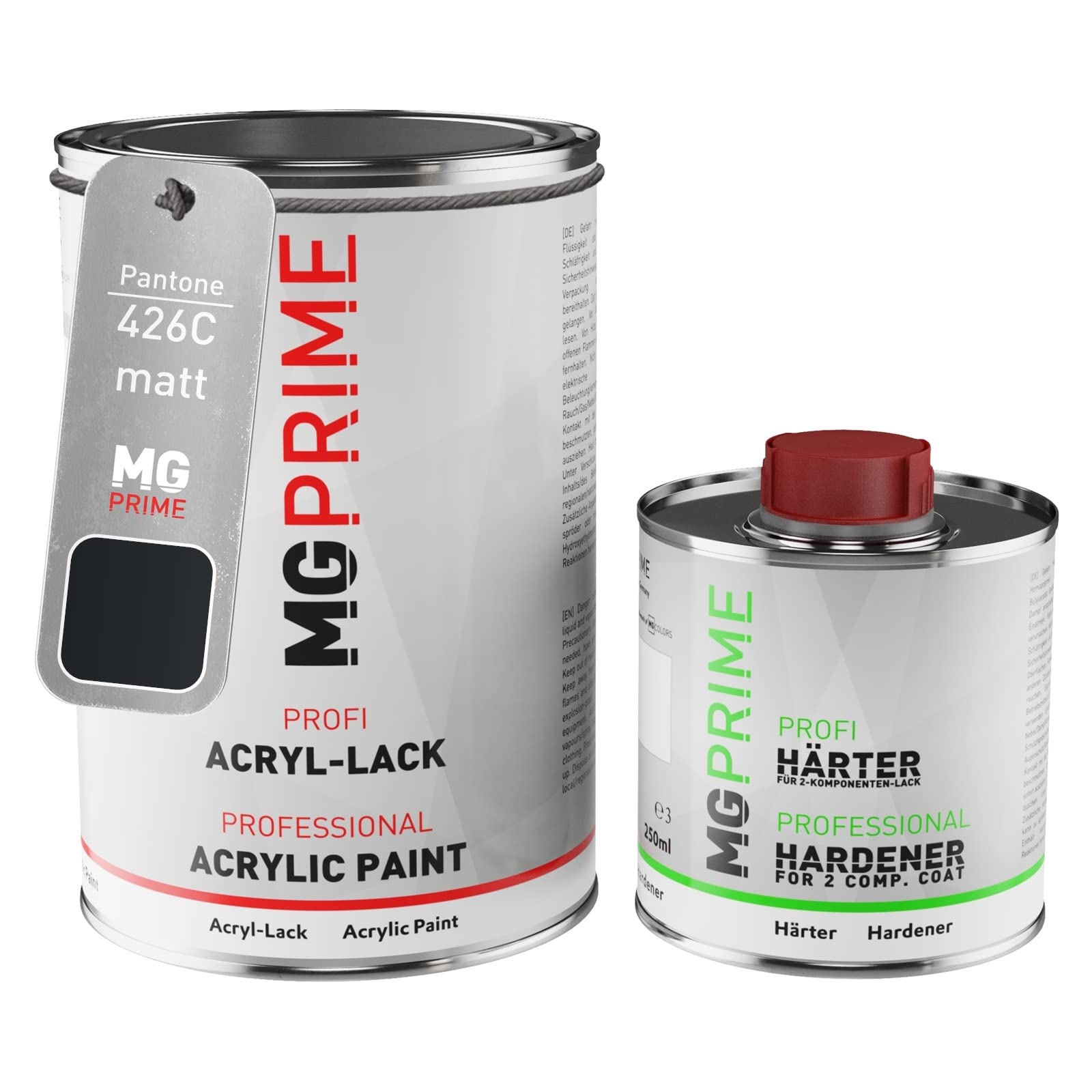 MG PRIME Pantone 426C Grey matt Acryl-Lack Dose + Härter 1,5 L