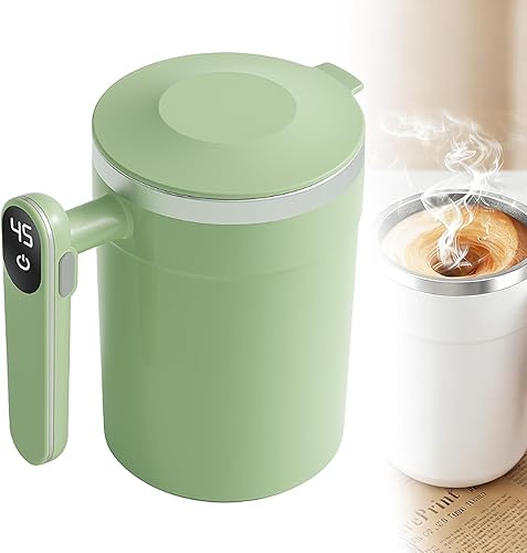 Miniatura 9 de Taza de café magnética automática con sistema de mezcla, 2026 Taza de acero inoxidable mejorada con tapa, Taza de mezcla eléctrica de viaje para