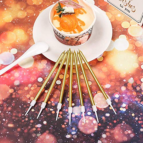 Image of Wax Thin Golden Birthday Candle Candles For Girls, Boys, Parents, Anniversary Decoration, Baby Shower, Cake Decoration, Candles For Birthday Decoration (Gold)6 Pcs Candle