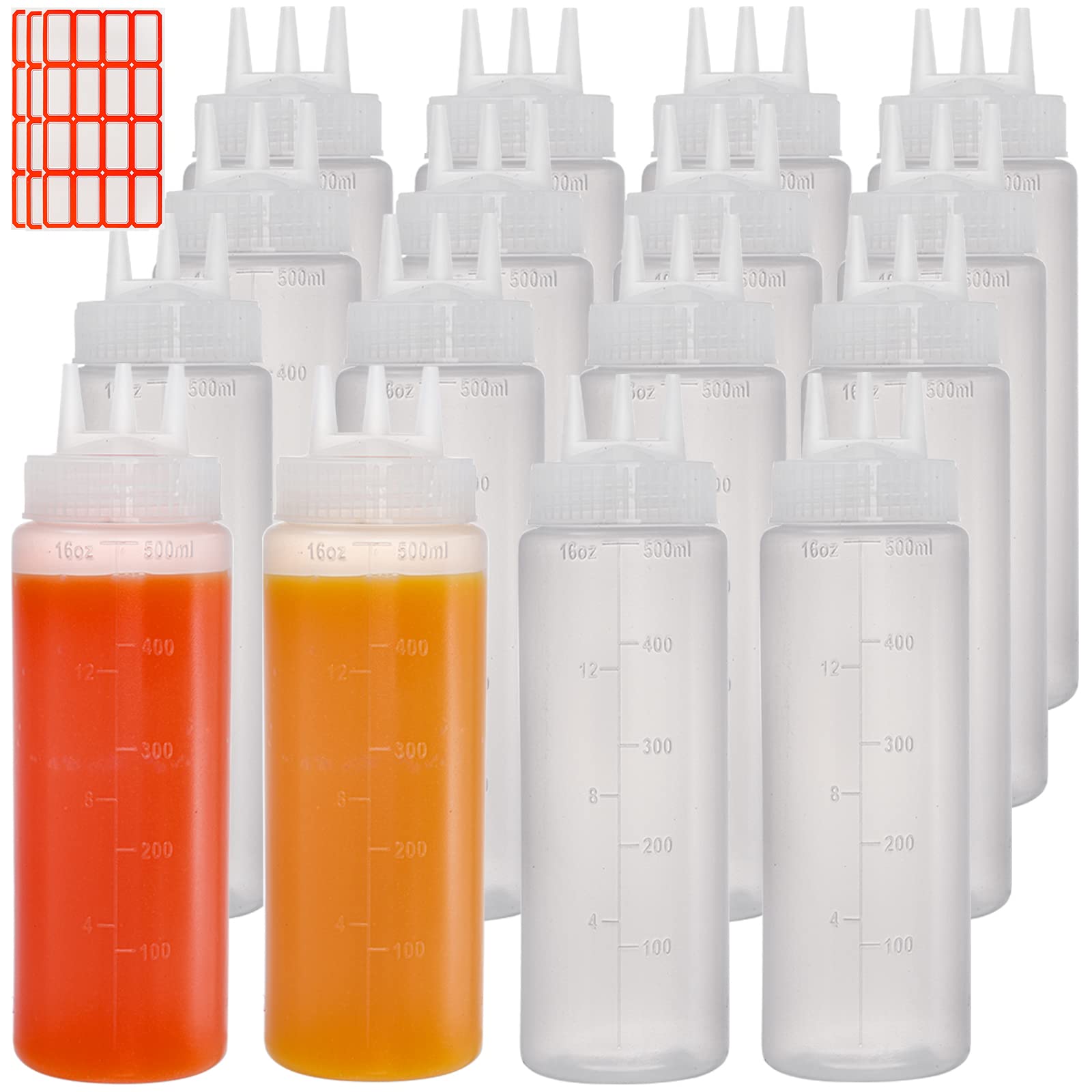 N/A - 3 bottiglie da spremere, in plastica con tre fori, ideali per la cottura insalata ketchup BBQ sciroppo condimenti dispenser giallo, bianco, rosso