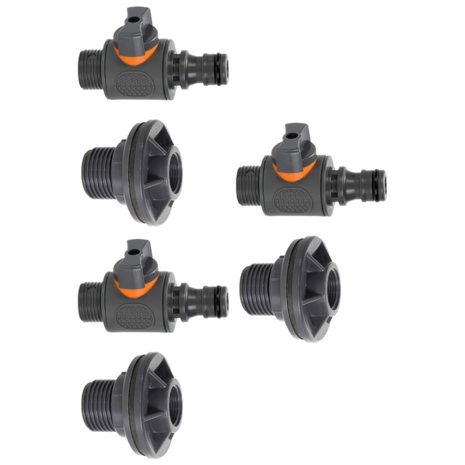 Water Storage Outlet Fitting, 3/4 Threaded Bulkhead with Shut Off Control and 16mm Hose Connector for Buckets and Tubs Bucket Hose Connector with Shut Off Control
