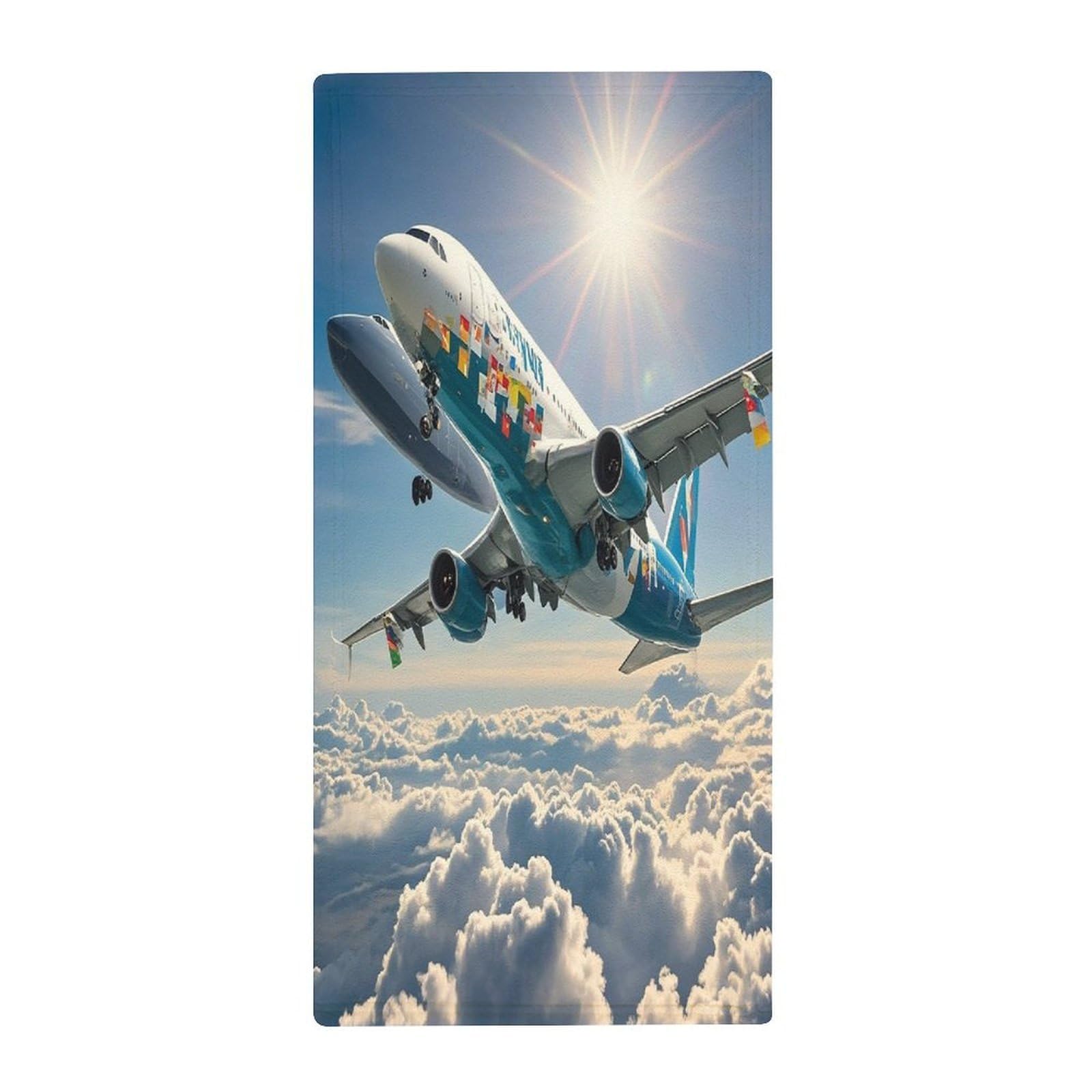 FekiLoot Airplane Bath Towel Super Soft Highly Absorbent Bath Towel Fashion Quick Drying Bathroom Towel Soft Large Fingertip Towels for Bathroom Gym Travel Camp Pool