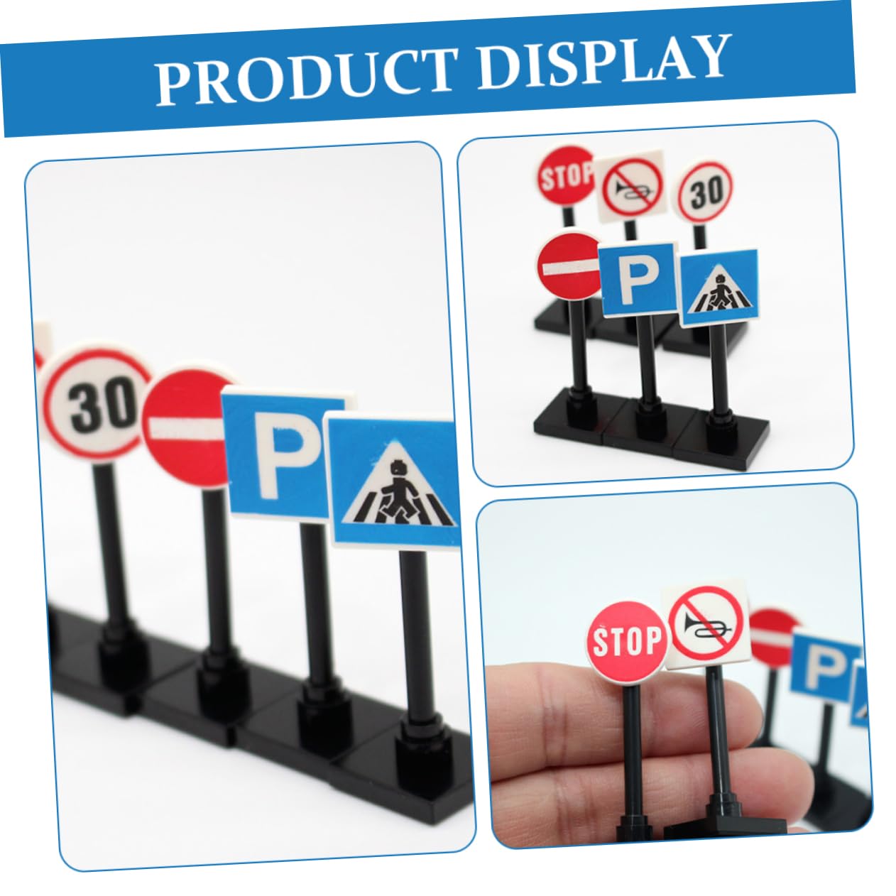 1 Set Mini Traffic Signs Toy Road Sign Set Educational Boys and Girls Traffic Toy