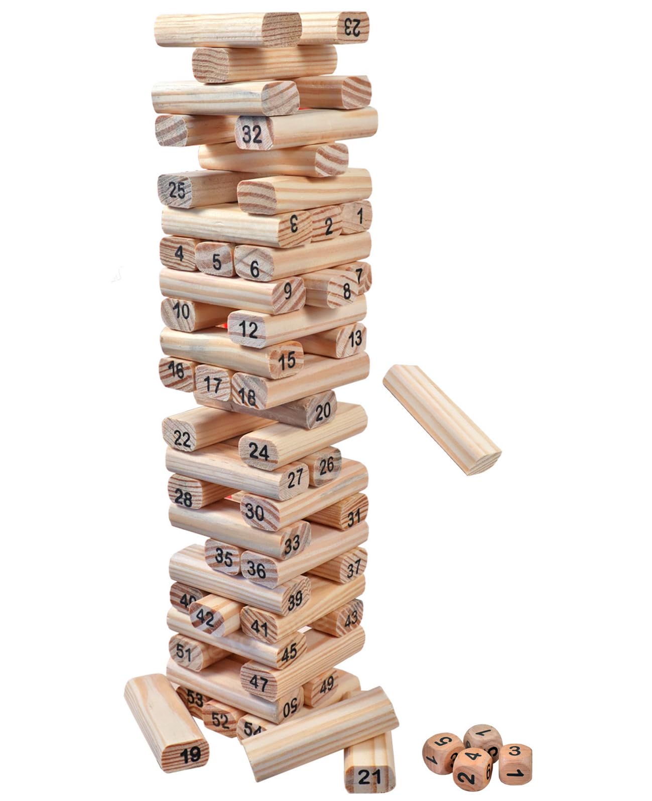 Toyshine 54 PCS Wooden Building Block with Rounded Corners Tumbling Tower Game - Educational Stacking Blocks for Kids (B0CMJ7S3ZW) Amazon Price History, Amazon Price Tracker