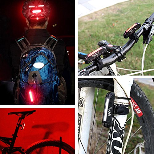 Luz Trasera para Bicicleta Recargable USB, Super Brillante Rojo Luz LED Bici de 100 Lúmenes, Impermeable, 180 ° Faro Trasero Bici para Máxima Seguridad de Ciclismo - imagen 6