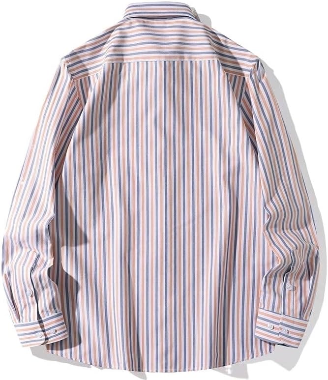 Fashion Business Cotton Stripes Shirt Men Long Sleeves Cardigan Casual Button Collar Versatile Shirt