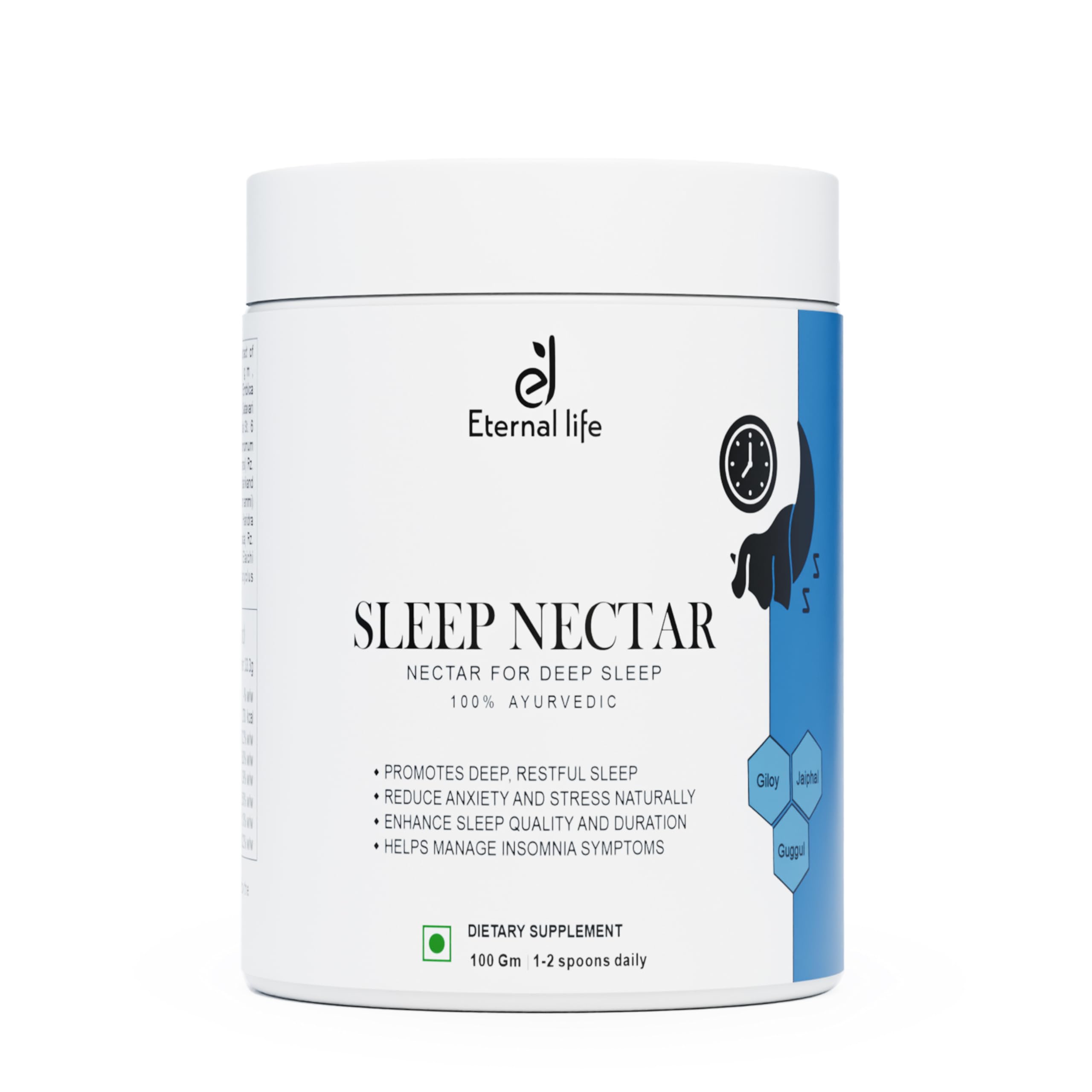 Eternal Life Sleep Nectar | Herbal Supplement for Relaxation & Restful Sleep | Blend of Natural Ingredients for Sleep Quality & Calmness | Supports a Balanced Sleep Cycle | 100 gm Pack-image-46