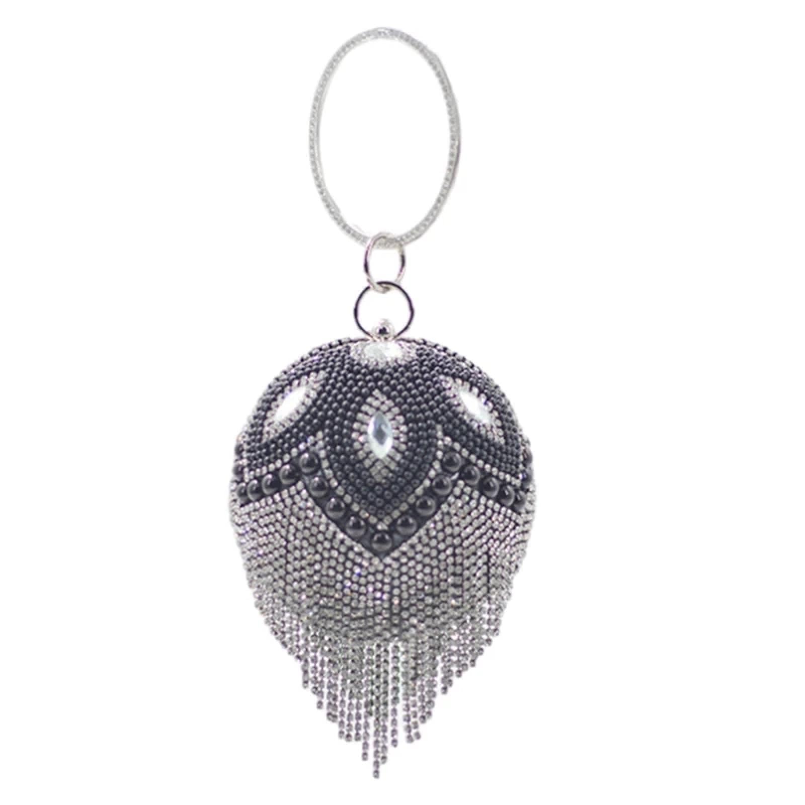 Abendtasche Damen Clutch Runde Ball Form Abend Tasche Frauen Glitzernde Strass Perle Handtasche Elegante Hochzeit Prom Party Clutch Schulter Tasche
