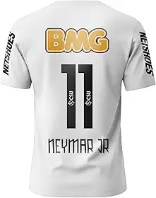 Camisa de futebol Ney Jr. #11 Santos Retro – Camisa de Futebol Clássico Brasileiro 2012 – Camiseta Vintage para Fãs do Santos para homens