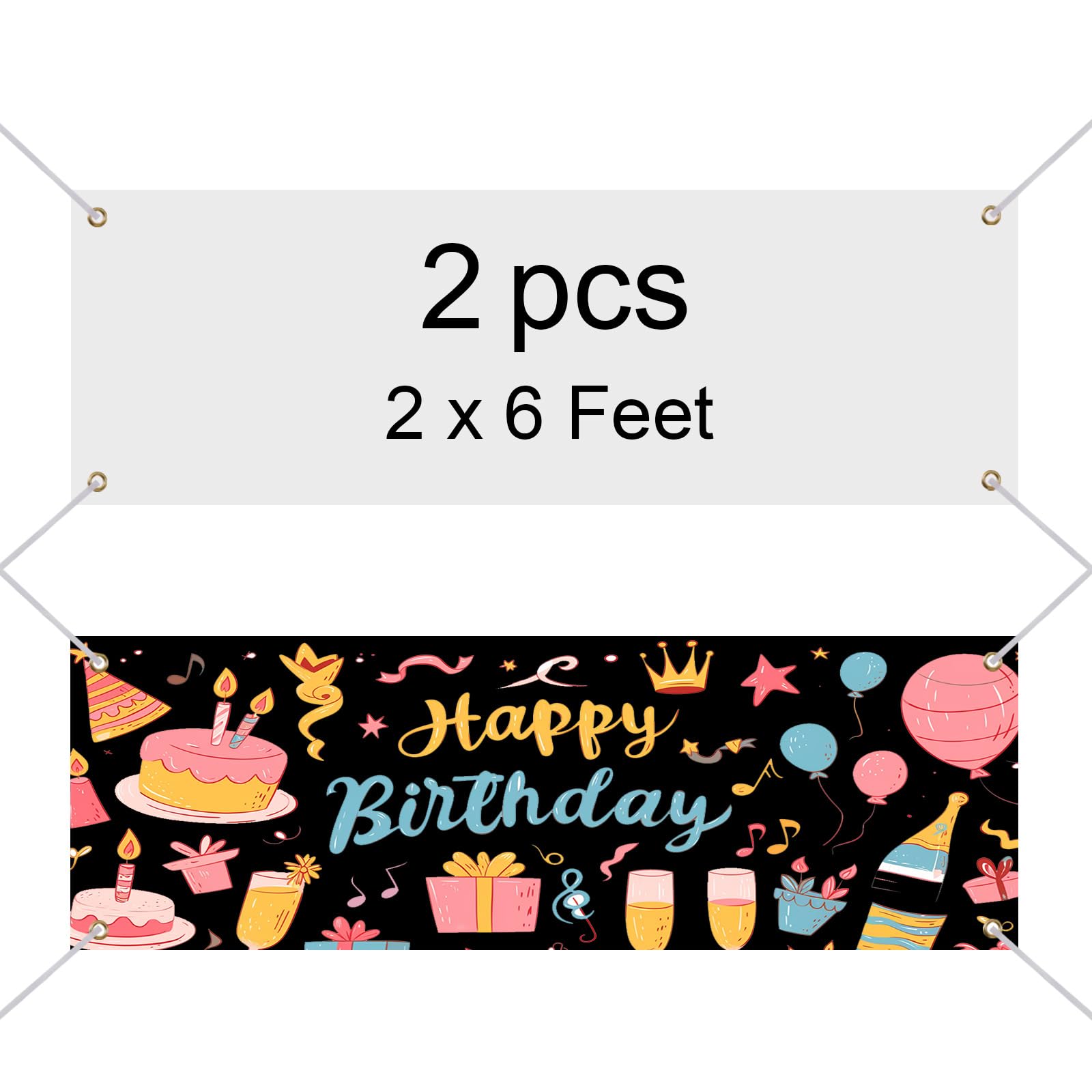 2 Pcs Large Sublimation Banner blank banners to decorate vinyl,2x6 Ft Polyester Oxford Cloth Blank Banner Signs with Hanging Ropes DIY Banners Sign