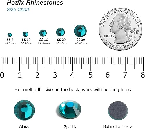 Vista 95 de 6000 diamantes de imitación termoadhesivos a granel, diamantes de imitación azules para ropa de manualidades, cristales termoadhesivos