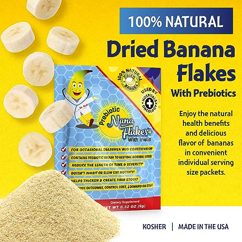 Nutritional Designs Nana Flakes Anti-Diarrheal Banana Powder, IBS Relief & Heart Burn Remedy, 100% Pure Banana Flakes Medical Food - Prebiotic - Natural - High Protein & Fiber (25 Single-Serve Packs) - Image 3