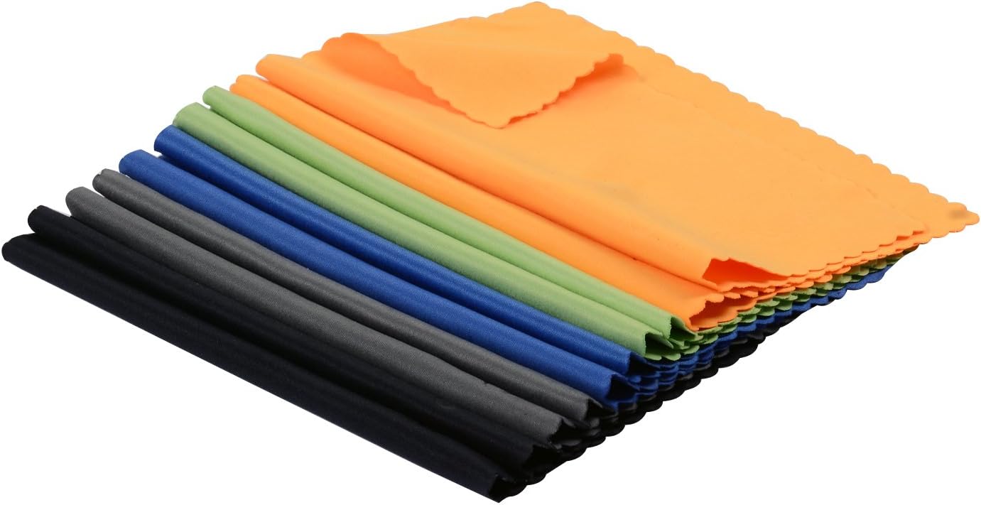 10-Pack Microfiber Cleaning Cloths for Smart Phones, Laptops, Tablets, Lenses, LCD Monitor, TV, Camera, Glasses, Optics etc in Retail Packaging