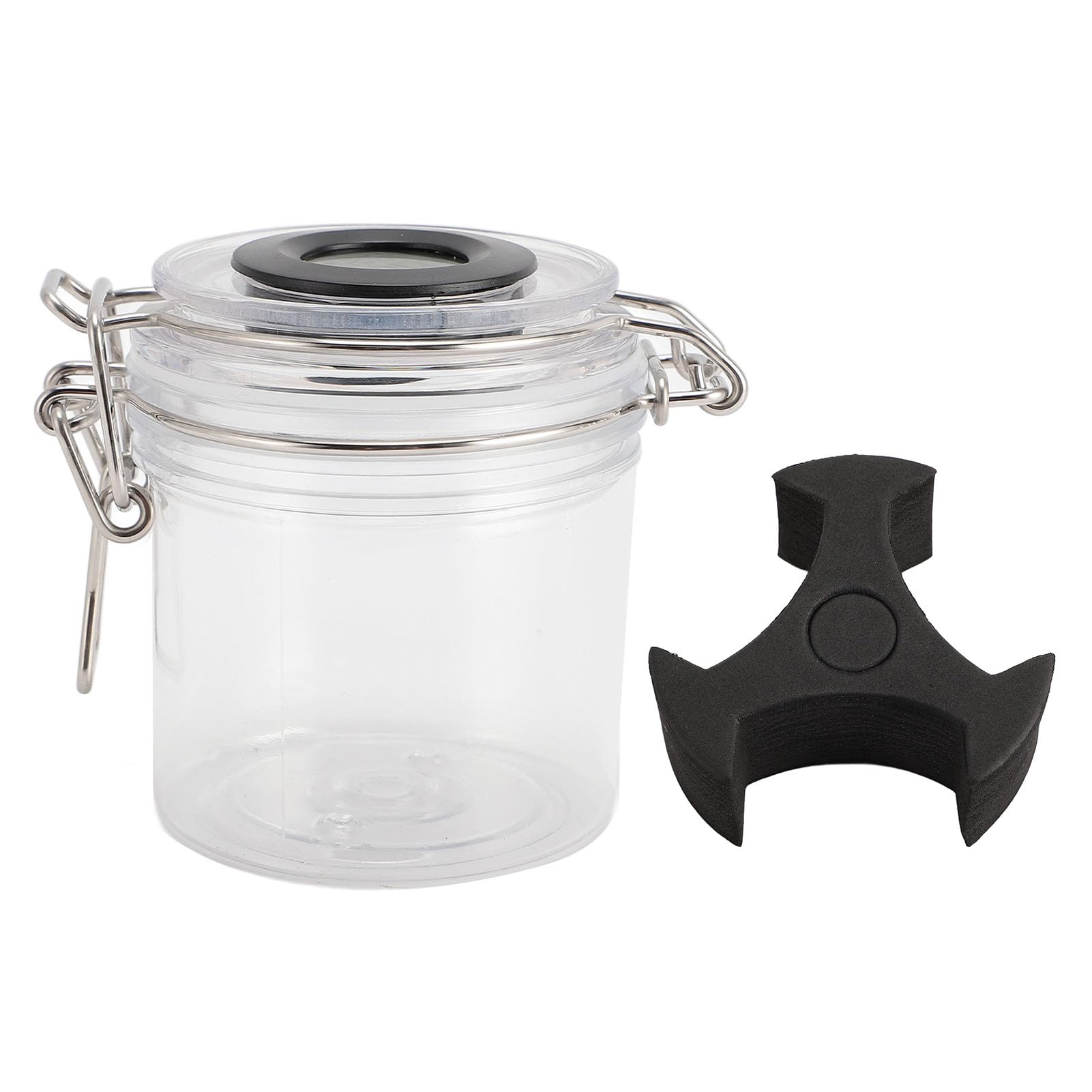 200ml Glue Storage Container for Eyelash Extension Temp Humidity Display Sealed Leak Proof Transparent Eyelash Glue Storage Jar