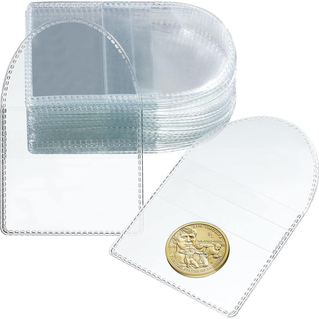 50 Sacchetti Portamonete Trasparenti In PVC: 5,5x5,2 Cm, Richiudibili, Antipolvere E Impermeabili, Per Monete, Gioielli E Piccoli Oggetti - 4